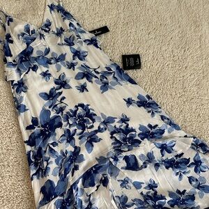 NWT Blue and White Midi Dress by Lulus